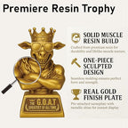 Muscle Goat Trophy – 9" G.O.A.T. with Muscle Resin Award for Fantasy Football, Office Desk, Best Player Trophy