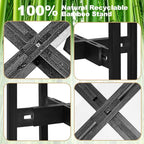Rnined Adjustable Plant Stand Indoor,Bamboo Mid Century Modern Plants Stands, Stable Plant Holder,Fit 8 9 10 11 12 inch Pots (Pot & Plant Not Included)(Black) - color: Black