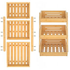 Merysen Large 3 Tier Bamboo Fruit Basket Stand for Kitchen Countertop – Fruit Holder – Suitable for Bread, Vegetables, Produce, Home Storage and Display - size: 3 Tier