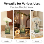 RUCKACE Bud Vases in Bulk 22 Green Glass Small Vases Flower Vase Bulk for Centerpiece Table Wedding Decorations Home Decor Party(Gradient Green 22 Pack) - style: Gradient Green 22 Pack