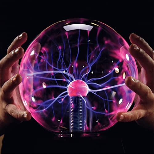 Discovery™ Plasma Globe Lamp, Touch & Sound Sensitive Lightning, Interactive Electric Plasma Ball for Hands-On STEM Learning, Plug-in Bedroom & Desktop Decorative lamp - style: Black Pyramid Base