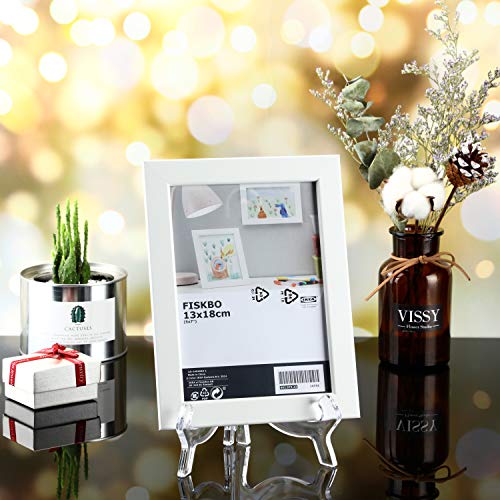 HESTYA 8 Pcs Clear Acrylic Easels Plate Stands Holders to Display Pictures or Other Items for Display Decoration (4.5 Inch)