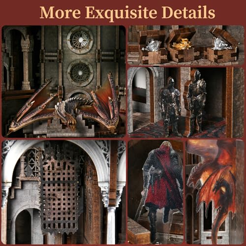 MiniCity Book Nook Kit, DIY Miniature House Kit Dollhouse Kit for Adults Mini Tiny House Kit with Building Model Kit Crafts Creative Gift for Boys Girls (Ember Castle) - style: Ember Castle