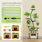 Indoor Plant Stand with LED Grow Light,8-Tier S-Shaped Corner Plant Stand,48.43 Inch Heavy,Duty Metal Indoor Plant Rack for Home, Balcony and Living Room