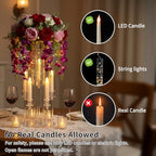 1PCS 5 Arm Candelabra,Clear Centerpiece for Table,Acrylic Centerpiece Stand for Wedding Reception,Acrylic Candle Holder for Event Celebration Wedding Birthday Home,Christmas - size: 23.6inch-1pcs