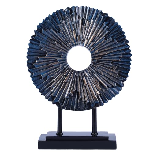 Minimalist Round Statue Above Cabinet Decor Kitchen, Modern Decorative Sculpture Home Decorations for Living Room Coffee Table, Office Decor Items, Center Pieces Decoration (Blue) - color: Blue