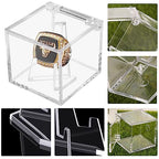 Championship Ring Display Case, Clear Acrylic Championship Ring Holder Box, Acrylic Display Easel Coin Stand Holder, Holder Box for Storage Championship Ring and.Coin (1, 2.36 Inch)