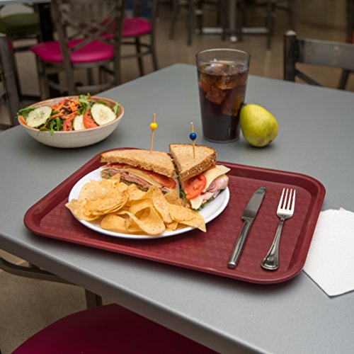 Carlisle FoodService Products CT121661 Café Standard Cafeteria / Fast Food Tray, 12" x 16", Burgundy - color: Burgundy