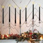 12-Pack 10' Tall Black Spiral Taper Candle Set - Dripless, Smokeless for Halloween&Christmas, Unscented Candlesticks, Dripelss Tapered Candles for Table Rituals,Memorial Prayer Wiccan Rituals. - color: 12Pack-Spiral Black-10inch