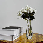 Kitcom Small Flower/Bud Crystal Vase Decorative Vases for Home or Wedding, Outline Dimensions W2.4''xH4.7'', Clear with Gift Box - size: Small