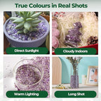 T4U Tumbled Chips Stones Crushed Crystal Quartz 1 LB, Irregular Shaped Gravels Pebbles Healing Stones, DIY Smoothed Rock for Potted Plant,Resin Art,Vase Fillers Aquarium Gravel Rocks (Amethyst) - color: #1 - Amethyst, size: 1 LB