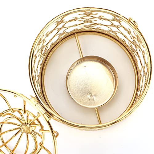 Birdcage Candle Lantern, Retro Iron Distressed Cream Finish, Tealight Holder, Vintage Rustic Decorative for Home Decor and Gifts, for Living Room, Bedroom, Dining Room, Wedding Dec