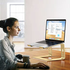 BESIGN LS03 Aluminum Laptop Stand, Ergonomic Detachable Computer Stand, Riser Holder Notebook Stand Compatible with Air, Pro, Dell, HP, Lenovo More 10-15.6" Laptops, Gold - color: F-Gold