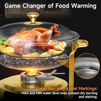 Chafing Dishes for Buffet, 4 Pack 5QT Round Stainless Steel Chafing Dish Set for Home Parties, Christmas Gatherings, Catering Events Complete Buffet Warmer Set (Golden 4) - color: Golden 4