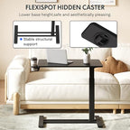 FLEXISPOT H7 Adjustable Overbed Bedside Table with Wheels Pneumatic Mobile Standing Desk Laptop Desk Rolling Computer Cart Movable Overbed Table Hospital Home Use(31.5" W x 17.7" D, Black Large) - color: Black, size: Large