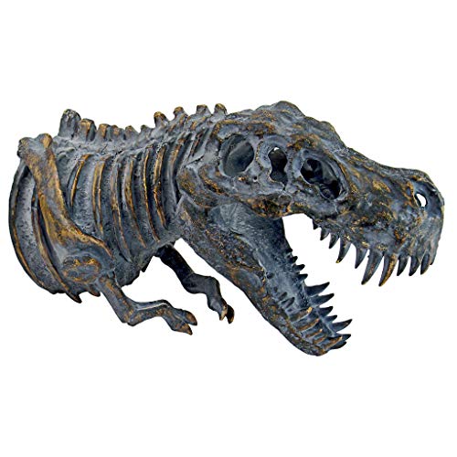Design Toscano Bones of The Dinosaur T-Rex Skeleton Wall Sculpture, 16.5 Inches, Full Color - style: T-Rex Skeleton