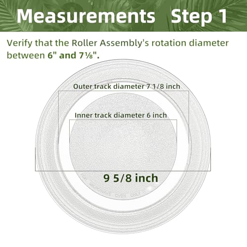 9.6" Microwave Turntable Plate Compatible with GE WB49X10134, 9 5/8 inch Replacement Microwave Glass Plate for LG 3390W1A035A 3390W1A035C and WPW10315165 Whirlpool Microwave Glass Tray - size: 9.6" Flat Bottom