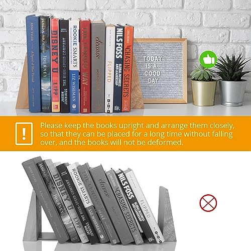 DRELIFAM Ash Wood Book Ends Heavy Duty Handmade Book Ends for Shelves Decorative Bookends to Hold Heavy Books (Ash Wood Small) - color: Ash Wood Small