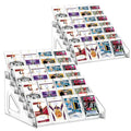 2 Pack 7 Tier Acrylic Card Display Stand, 7-tiers Versatile Display for Trading Cards,Greeting Card Display Stand,Portable Display Rack Holder for Graded Cards, PSA Cards,Sports Cards, Business Cards