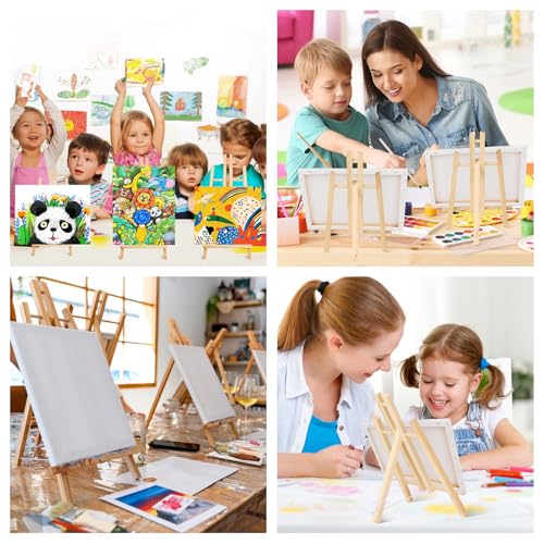 ESRICH 24 Pack 11.8" Wood Easels,Tabletop Easel for Painting,Painting Party, Displaying Canvases, Kids Student Table School Desktop, Portable Canvas Photo Picture Sign Holder - style: 11.8"-24P