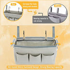 Lilithye Bedside Caddy Organizer with Fixed Straps & Water Bottle Holder for Home, College Dorm, Bunk Bed, Hospital & Crib Bed Rails (2 pcs, Grey) - color: 2pcs Grey