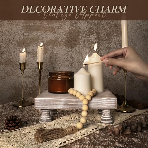 EOSAHR Farmhouse Fir Wood Risers for Decor on Coffee Table - Risers Display Stands for Stylish Home Decor - Perfect for Plant Stand & Perfume Organizer (Natural Wood, 8.5") - color: Natural-Fir Wood