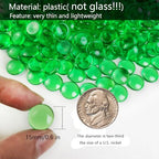 HappyFiller 630 PCS Green Color Acrylic Gems Plastic Flat Marbles Gemstones for Vase Fillers,Party Confetti Table Scatters Aquarium Fish Tank Fishbowl Pebbles Stones,Arts Crafts - color: Dark Green