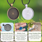 110Pcs Pendant Trays, Round Tray Set, Alloy Tray Charms Bulk, Bezel Pendant Trays for Homemade Jewelry and Necklaces, DIY Crafts, Resin Art, Paint Pour Skins, Costume Jewelry - size: 110 PCS