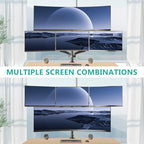 WALI 4 Monitor Mount for 13-49 inch Ultrawides on Top Bracket and 27 inch Screens on Lower Brackets, Heavy Duty Arm Extra Tall Quad Monitor Stand, up to 44 lbs (GSDM004S-P), Black - size: 13"-49", style: Quad Arms