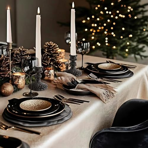Glass Candlestick Holder,Striped Taper Candle Holders,Set of 6 Candle Stand for Table Centerpieces, Home Decor,Weddings,Festival and Parties (Black Diamond) - color: Black Diamond