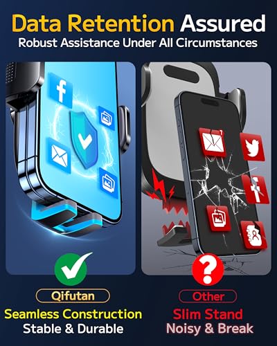 Qifutan Phone Holders for Your Car with Military-Grade Suction Phone Stand for Car [Super Stable] Automobile Car Mount for iPhone Universal Car Dashboard Windshield Mount Fit iPhone Smartphones - style: Dash-D