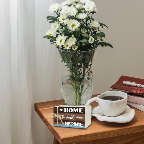 Mini Decorative Books For Home Decor, Small Wood Book Stack For Table Decor, Home Sweet Home decoration Books For Living Room Bookshelf, Farmhouse Stacked Books decoration（L48) - color: home sweet home 3