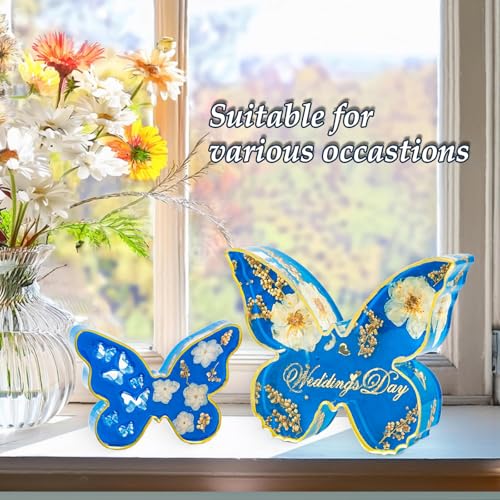Resin Silicone Mold 8 inch & 5 inch Butterfly Epoxy Resin Molds Kit with Tools DIY Mom's Day Christmas Ornaments Craft Casting Mould for Wedding Bouquet Preservation Insect Specimen Bookend Home Decor - color: 2pcs Butterfly Molds Set