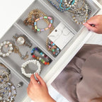Inbagi 8 Pcs Small Velvet Jewelry StorageTray Stackable Drawers Organizer 8.3 x 4.7 x 1 Inches - color: Gray
