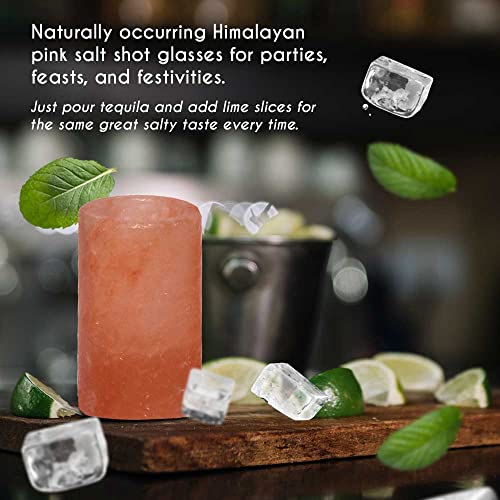Pride of India | Pink Salt Crystal Accessories (Pink Salt Crystal Shot Glass - Round Shape) | Perfect for cocktails, shooters, tequila | Stylish & Trendy | Highest Quality & Food-Grade - color: Pink Salt Crystal Shot Glass - Round Shape