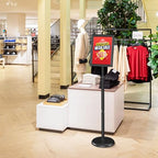 Relx Sign Holder Stand 8.5x11 inch - Adjustable Floor Standing Sign Holder - Signage Stand with Snap-Open Frame Display for Malls,Schools,Restaurants - color: black