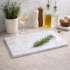 Marble Cheese and Pastry Board 16 x 12 Inch – Natural Carrara White Marble Cutting Board and Serving Tray for Dough, Bread, Pizza, Charcuterie – Heavy, Non-Slip, Gift-Ready. - color: White, size: 16"L x 12"W
