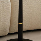 Drink Table,Modern Small Side Table, Cocktail Table with Metal Square Top,Wood Grain Texture,Weighted Base for Living Room,Bedroom,Small Spaces,Black - color: Black-square