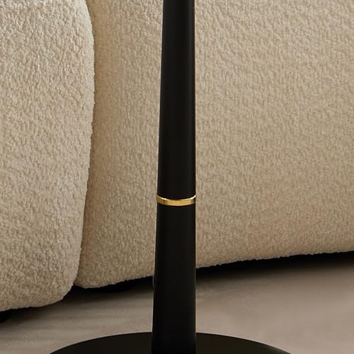 Drink Table,Modern Small Side Table, Cocktail Table with Metal Square Top,Wood Grain Texture,Weighted Base for Living Room,Bedroom,Small Spaces,Black - color: Black-square