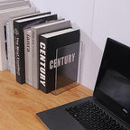 Clear Bookends for Heavy Books,8pcs Acrylic Book Shelf Organizer for Desk,Plastic Heavy Duty Book Holders Standand Invisible Bookshelf Dividers Decorative,Suitable for Office Home Weighted Bookends
