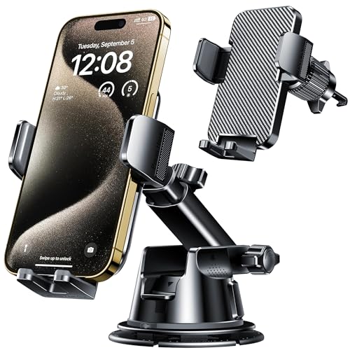 Qifutan Dash Mounted Holders Phone Holders for Your Car Phone Mount for Car Windshield Dashboard Air Vent Universal Desk Mounts Hands Free Automobile Cell Phone Holder Fit for iPhone Smartphone - style: Dash-B