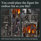 MiniCity Magic Booknook Building Set with LED Light, Mini Bookend Building Kit for Bookshelf & Home Decor, DIY Miniature Book Nook Building Model for Kids Adults Teens (Haunting Relics) - style: Haunting Relics