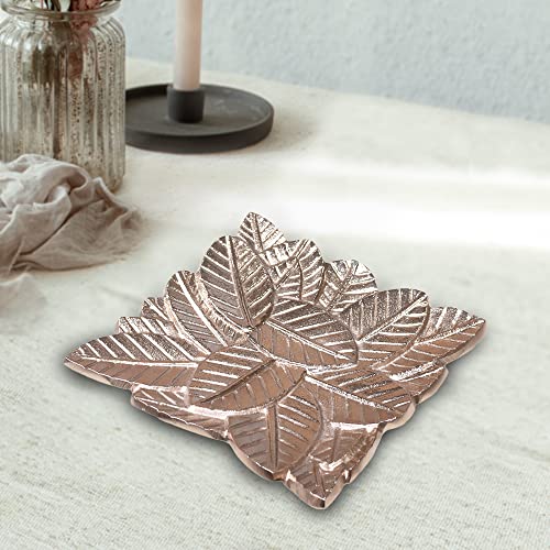 BBH Home's Handmade Bronze Novelty Shaped Aluminium Tray 6.88 x 6.88 x 0.78 AMBBVK043AB2020 - color: Bronze