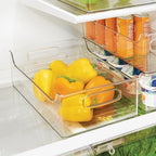iDesign Plastic Stackable Pantry Bin - Storage Bin with Handles for Cabinets or Fridge - Set of 4 - Clear - style: Pack of 4