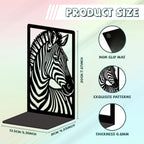 Peacoblue Metal Bookends for Shelves, Modern Decorative Heavy Duty Study Book Ends Stoppers for Office, Desk, Shelf, Room 5.3"x4.3"x7.9" Cast Iron Simple Tall Bookends 1 Pair (Zebra) - style: Zebra