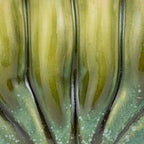 Creative Co-Op Stoneware Sculptural Vase with 6 Sections with Reactive Glaze, Green