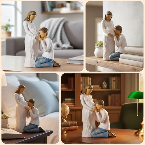 NAN ZAI NAN FANG Gift for Expecting Parents Mother to be Gifts Ideal Resin Sculpted Hand Painted Figurine Pregnant Wife from Husband Best Gifts for New Moms and Dads - style: Expectant Dad Mom
