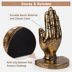 Book Ends to Hold Books Heavy Duty - Book Ends for Shelves, MXARLTR Decorative Bookends for Heavy Books with Anti-Slip Base Book Stopper for Home Office Meditation Yoga Room Decor (Antique Brass)