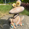 Funny Frog Garden Statue Outdoor Dec Cute Resin Animal Figurine Weatherproof for Yard Lawn Patio Garden Bed Pathway - Whimsical Indoor Outdoor Ornament Gift for Nature Lovers