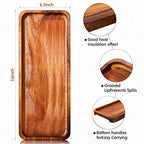 Roowest 5 Pack Solid Acacia Wood Serving Trays for Laser Engraving Rectangular Wooden Board for Food Appetizer Serving Tray Plates for Vegetables Fruit Cheese Housewarming Gifts(16 x 6.5 Inch) - size: 16 x 6.5 Inch